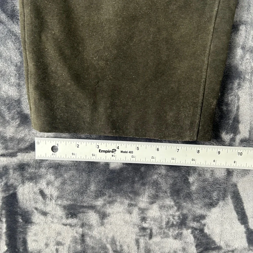 Banana Republic Suede Leather Pants Mens 36 Green Straight Leg Vintage